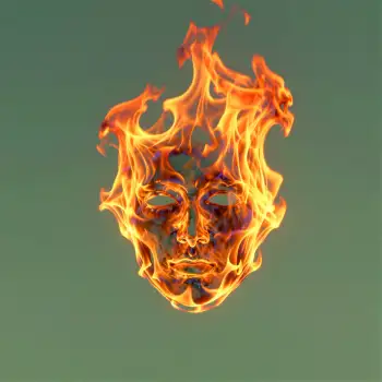 Peaceful Fire Face Illustration digital illustration