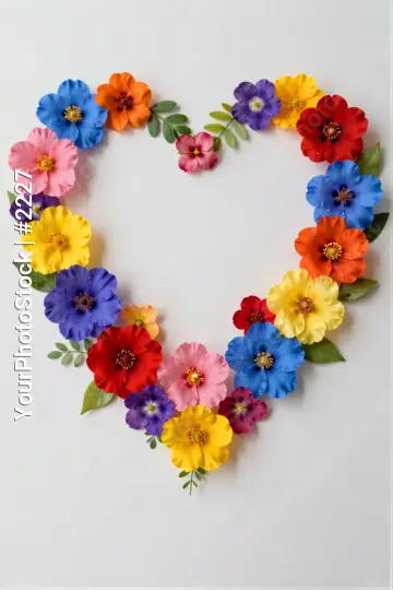 Heart-Shaped Flower Arrangement vibrant colors