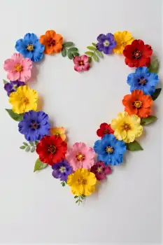 Heart-Shaped Flower Arrangement vibrant colors