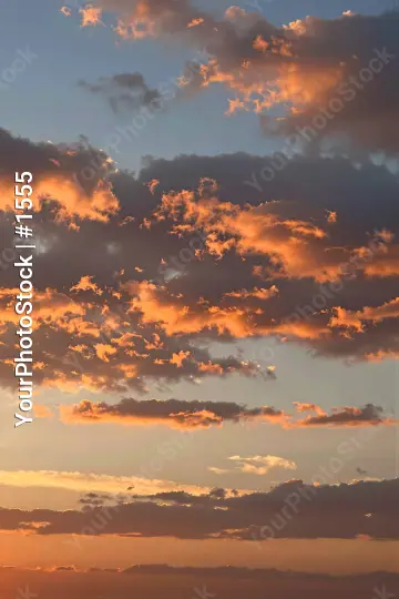 Sunset with Dramatic Clouds vibrant colors orange