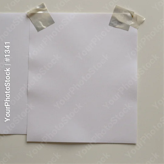 Two Blank White Paper Sheets Hanging on Wall white papers sticky notes