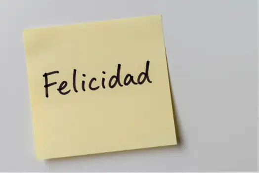 Happy Note Cursive White Background sticky felicidad