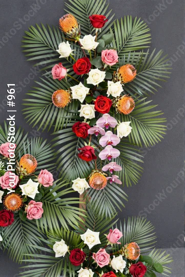 Elegant Cross Flower Arrangement roses carnations