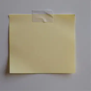 Yellow Sticky Note Attached to White Wall business