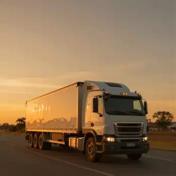 Refrigerated Semi-Truck on Highway at Sunset refrigerated trailer