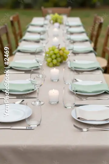 Formal Event Setup with Green Grapes table setup
