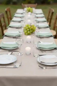 Formal Event Setup with Green Grapes table setup