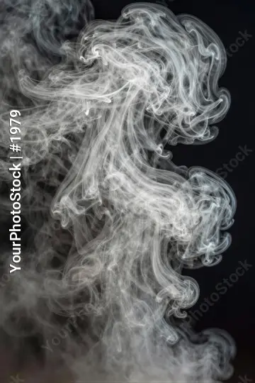 Mysterious White Smoke Swirling on Black Background