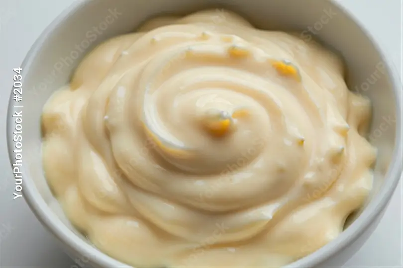 Close-up of creamy whipped cream with orange zest swirl