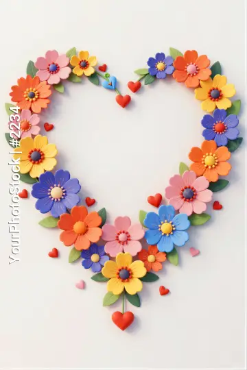 Heart-Shaped Paper Flower Arrangement paper flowers
