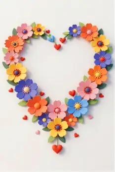 Heart-Shaped Paper Flower Arrangement paper flowers