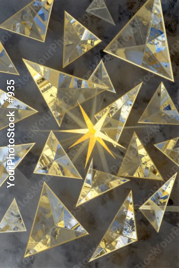Abstract Geometric Triangles Starry Night Digital Art