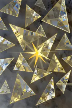 Abstract Geometric Triangles Starry Night Digital Art