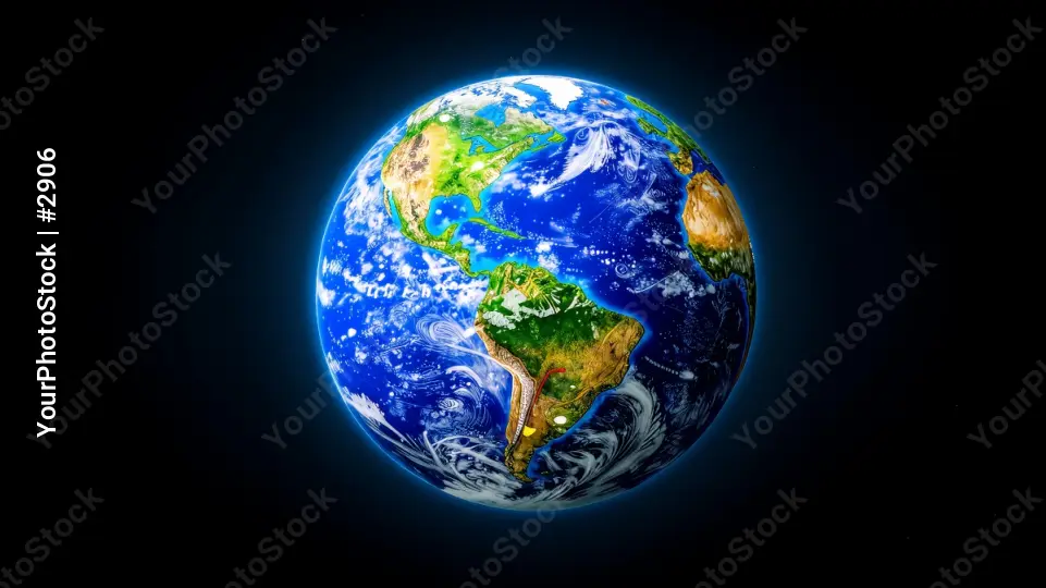 Globe of Earth with Continents and Oceans