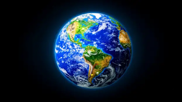Globe of Earth with Continents and Oceans