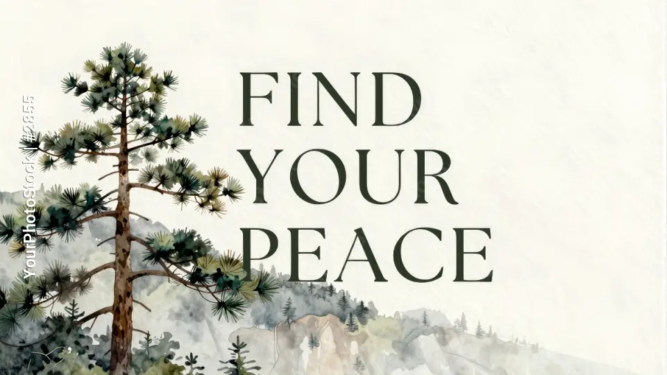 Find Your Peace Poster with Nature Scene watercolor