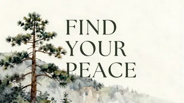 Find Your Peace Poster with Nature Scene watercolor