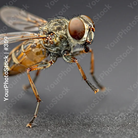 Close-up Fly Robber Fly In Focus insect orange