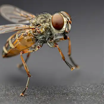 Close-up Fly Robber Fly In Focus insect orange