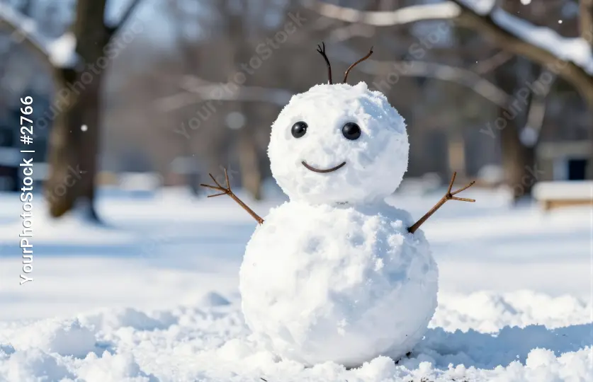 Snowman in a Park  christmas character