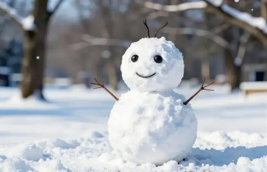 Snowman in a Park  christmas character