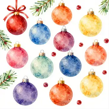 Colorful Christmas Ornaments Pattern festive decorative
